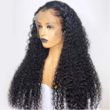 kinky curly human hair lace front wig/180% Density curly human hair wig