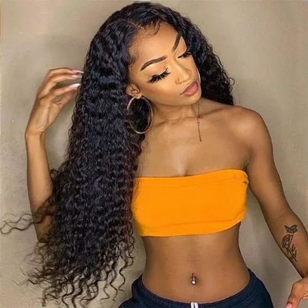 kinky curly human hair lace front wig/180% Density curly human hair wig