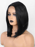 Solid Straight Bob Medium Center Part Synthetic Wig with Lace Front