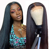 ALI GRACE 4x4 Lace Closure Wigs Straight Hair Virgin Human Hair Lace closure wigs for Black Women 150% Density Pre Plucked With Baby Hair Natural Color 18inch