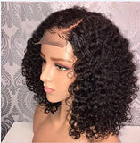 Jessica Hair 13x6 Lace Front Wigs Human Hair Bob Wigs Pre Plucked With Baby Hair Curly Brazilian Remy Hair Wigs For Black Women (18 Inch with 150% density)