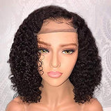 Jessica Hair 13x6 Lace Front Wigs Human Hair Bob Wigs Pre Plucked With Baby Hair Curly Brazilian Remy Hair Wigs For Black Women (18 Inch with 150% density)