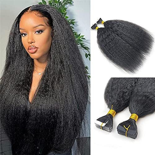 Kinky Straight Tape in Human Hair Extension Brazilian Remy Skin Weft Tape Hair C