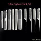 10 Piece Design Hair Carbon Comb For Barber, Hairstylist Hair Cutting Comb Antistatic Professional For Hair Salon