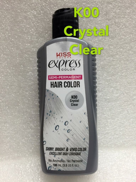 KISS EXPRESS SEMI PERMANENT HAIR COLOR K00 CRYSTAL CLEAR  3.5 FL. OZ.