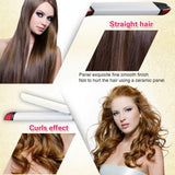 2 In 1 Ceramic Curler & Straightener Hot Hair Iron Curling