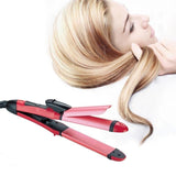 2 In 1 Ceramic Curler & Straightener Hot Hair Iron Curling