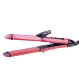 2 In 1 Ceramic Curler & Straightener Hot Hair Iron Curling