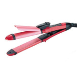 2 In 1 Ceramic Curler & Straightener Hot Hair Iron Curling