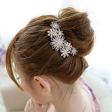 Elegant Design Fashion Luxurious Women Wedding Bridal Crystal Rhinestone Pearls Hairpin Flower Diamante Hair Clip Comb Diamante Hair Clip Comb Jewel