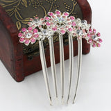 Elegant Design Fashion Luxurious Women Wedding Bridal Crystal Rhinestone Pearls Hairpin Flower Diamante Hair Clip Comb Diamante Hair Clip Comb Jewel