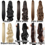 Womens Girls Long Straight Wavy Ponytail Wigs Claw Clip Pony Tail Hair Extensions Black Brown Blonde 18"22"24"26"