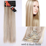 Real Thick Real Soft Clips In Hair Extensions Silky Soft Heat Resistant Synthetic Fiber Hairpiece 17/23/24" Straight/Curly Hair