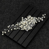 Women Bridal Crystal Faux Pearl Hair Comb Hair Piece DIY Jewelry Wedding Tiaras Accessories