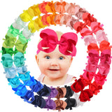 30 Colors  6 Inch Hair Bows Baby Girls headbands Big 6" Bow Soft Elastic Band for Infant Newborn Toddlers