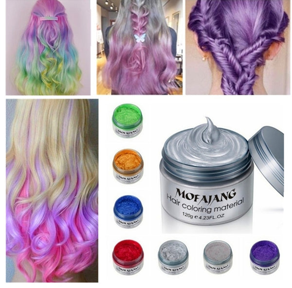 New Hair Color Wax Harajuku Style Styling Dye Molding Paste One-time Non-toxic DIY Temporary Hair Dye Wax