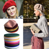 Fashion Warm Autumn French Winter Wool Beanie Beret Hat Cap for Women 10 Colors