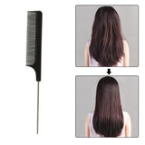 Hot Fashion Black Tooth Fine Comb Metal Broaches Anti-static Hair Style Tail Rat Comb