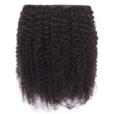 12-18Long Afro Kinky Curly Clip in Human Hair Extensions Natural Black Full Head Brazilian Remy Hair Clip ins