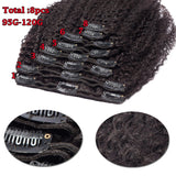 12-18Long Afro Kinky Curly Clip in Human Hair Extensions Natural Black Full Head Brazilian Remy Hair Clip ins