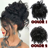 Tousled Updo Messy Bun Hair Piece Scrunchies Synthetic Wavy Bun Extensions Rubber Band Elastic Scrunchie Chignon Instant Ponytail Hairpiece for Women