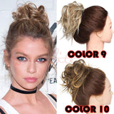 Tousled Updo Messy Bun Hair Piece Scrunchies Synthetic Wavy Bun Extensions Rubber Band Elastic Scrunchie Chignon Instant Ponytail Hairpiece for Women