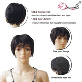 100% Brazilian Human Hair Short Pixie Cut Hair Short Wigs Black Wig Women's Fashion Wigs