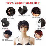 100% Brazilian Human Hair Short Pixie Cut Hair Short Wigs Black Wig Women's Fashion Wigs