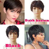 100% Brazilian Human Hair Short Pixie Cut Hair Short Wigs Black Wig Women's Fashion Wigs