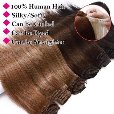 8-20 Short Inch 8 Pcs Clip In Human Hair Extensions Soft & Silky Brazilian Remy Hair New Length New Style New Extensions