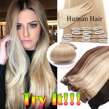 8-20 Short Inch 8 Pcs Clip In Human Hair Extensions Soft & Silky Brazilian Remy Hair New Length New Style New Extensions