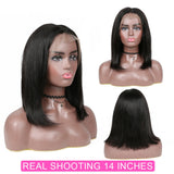 Foruiya Hair High Density Brazilian Virgin Human Hair 13x4 Lace Front Wigs Glueless Short Bob Human Hair Wigs Straight With Baby Hair For Black Women