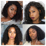 Malaysian Jerry Curly Short Bob Lace Front Human Hair Wig Pre Plucked For Black Women Glueless 13x4 Curly Wave Frontal Wig Remy