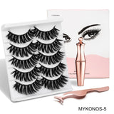 5 Pairs/set Magnetic Eyelashs set Magnet Liquid Eyeliner& Magnetic Lashes & Tweezer Set Waterproof Long Lasting Eyelash Extension