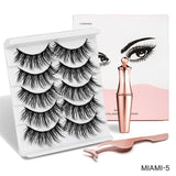 5 Pairs/set Magnetic Eyelashs set Magnet Liquid Eyeliner& Magnetic Lashes & Tweezer Set Waterproof Long Lasting Eyelash Extension