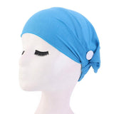 Turban Headband With Button Mask Holder Women Stretch Hairbands Sport Headbands Yoga Head Wrap Head Band Bandana Girls Hair Accessories