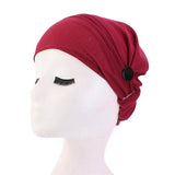 Turban Headband With Button Mask Holder Women Stretch Hairbands Sport Headbands Yoga Head Wrap Head Band Bandana Girls Hair Accessories