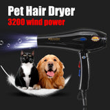 Useful 3200W Large Power Professinal Electric Hair Blow Dryer Comb Set Kit 6 Gear Adjust Household Hairdryer Dog Cat Pet Hair Dryer