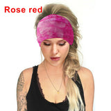 Fashion Tie-Dye Color Head Scarf Yoga Headband Quick Dry Sport Sweat-Absorbent Turban Stretchy Cotton Wide Headband