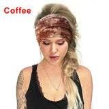 Fashion Tie-Dye Color Head Scarf Yoga Headband Quick Dry Sport Sweat-Absorbent Turban Stretchy Cotton Wide Headband