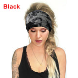 Fashion Tie-Dye Color Head Scarf Yoga Headband Quick Dry Sport Sweat-Absorbent Turban Stretchy Cotton Wide Headband