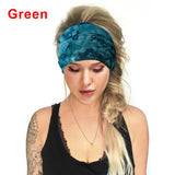 Fashion Tie-Dye Color Head Scarf Yoga Headband Quick Dry Sport Sweat-Absorbent Turban Stretchy Cotton Wide Headband