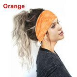 Fashion Tie-Dye Color Head Scarf Yoga Headband Quick Dry Sport Sweat-Absorbent Turban Stretchy Cotton Wide Headband