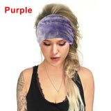 Fashion Tie-Dye Color Head Scarf Yoga Headband Quick Dry Sport Sweat-Absorbent Turban Stretchy Cotton Wide Headband