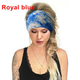 Fashion Tie-Dye Color Head Scarf Yoga Headband Quick Dry Sport Sweat-Absorbent Turban Stretchy Cotton Wide Headband