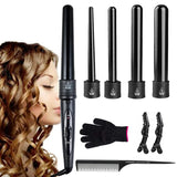 5-in-1 LCD Curling Iron Ceramic Wand Temperature Control Curler Tong Hair Styler