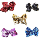 Girl Woman Hair Clips Double-sided Reversible Sequin Bow Hair Accessory