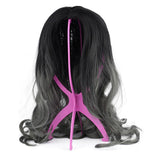 3 Pack Short Wig Stands Durable Portable Detachable  Smooth Surface Wig Drying Rack For Wigs(Color:Pink,Black)