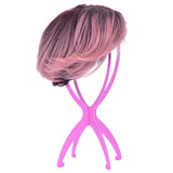 3 Pack Short Wig Stands Durable Portable Detachable  Smooth Surface Wig Drying Rack For Wigs(Color:Pink,Black)