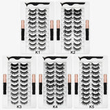 1/3/10 Pairs Waterproof Eye Lashes Magnetic Eyelashes and Eyeliner Set False Eyelashes Magnet Extension Liquid Eyeliner & Tweezer Set